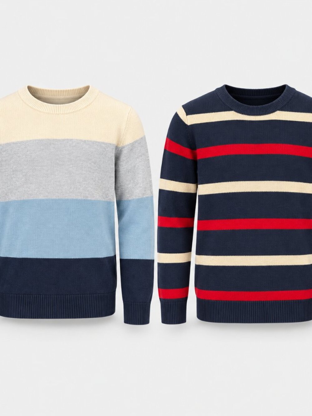 The Children’s Place Boys Size M 7/8 Sweater Set of 2 Striped Colorblock
